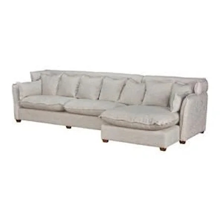Leona Beige Sectional with Right Arm Facing Chaise 134W × 60D × 37H